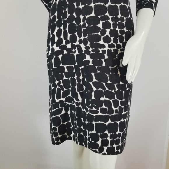 Kenneth Cole Knit Small Sweater Dress Animal print Black Long Sleeve Giraffe - Picture 2 of 9